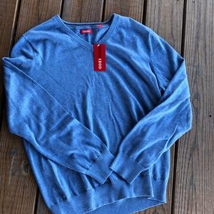 New! Izod  Heather Blue Lightweight Sweater-Medium